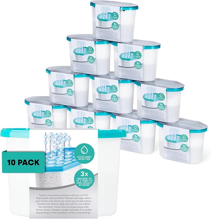 LIVIVO Pack of 10x 500ml Interior Dehumidifiers
