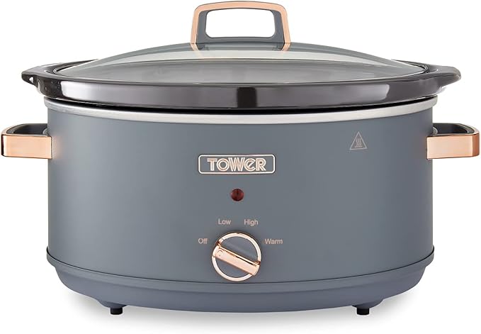 Tower T16043GRY Cavaletto 6.5 Litre Slow Cooker with 3 Heat Settings