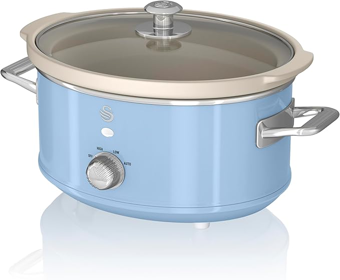 Swan SF17021BLN Retro Slow Cooker with 3 Temperature Settings