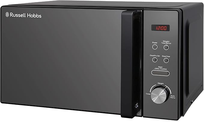 Russell Hobbs RHM2076B 20 Litre 800 W Black Digital Solo Microwave with 5 Power Levels