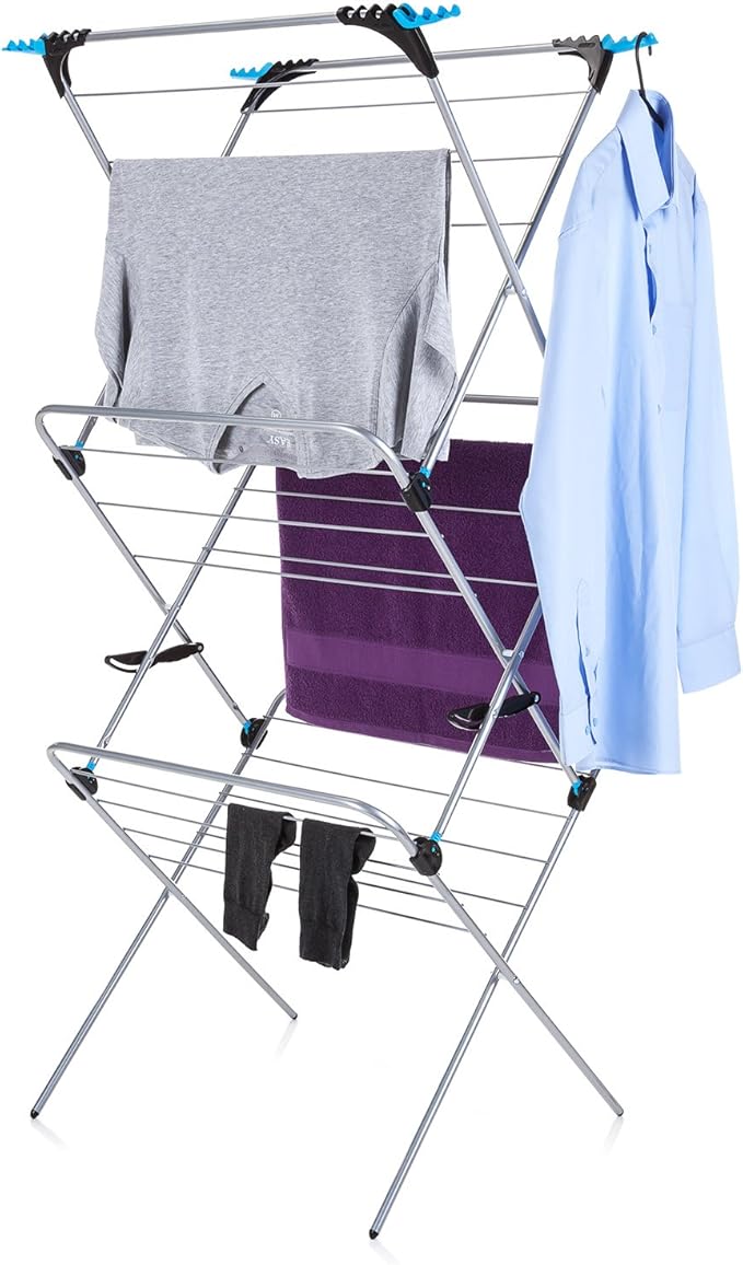 Minky 3 Tier Plus Clothes Airer, Silver
