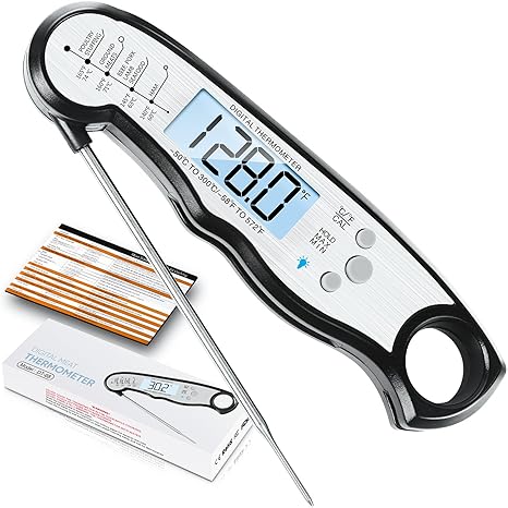 Digital Meat Thermometer, Waterproof Instant Read Food Thermometer