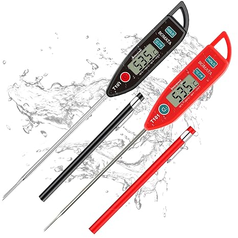 BOMATA 2 Pack Waterproof IPX7 Meat Thermometer